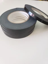 6 Rolls 3/8" x 180 Yd Produce Poly Bag Sealing Tape 2.4 Mil  Black