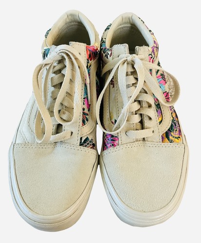 Vans Sneakers Tan Satin/Leather Old Skool Festival Brocade Floral sneakers 5.5 - Picture 2 of 12