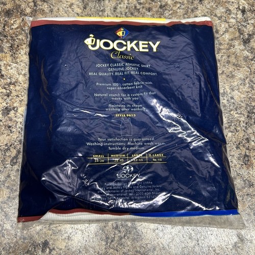Vintage Jockey Classic Tank White Size M Package of 3 A-Shirts 1996 Made in USA - Picture 2 of 4