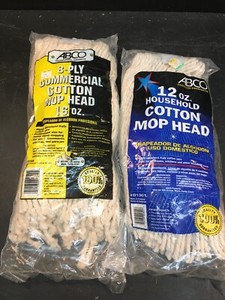 Abco Products Mop Head, Janitorial, 8-Ply Cotton, 16-oz. and 12oz