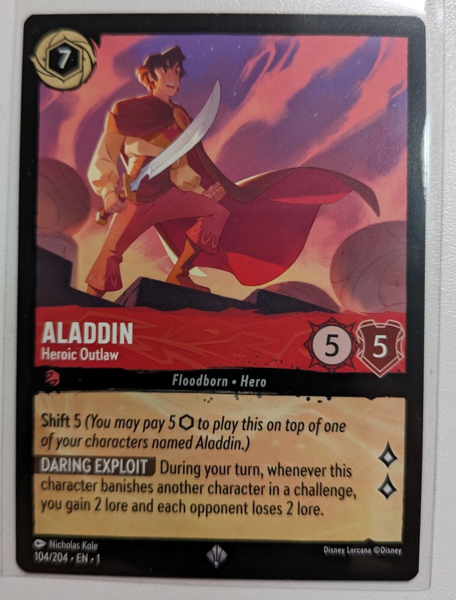 lorcana aladdin cards character in Disney TCG The item available is listed in the Title Super Rare Card - Disney