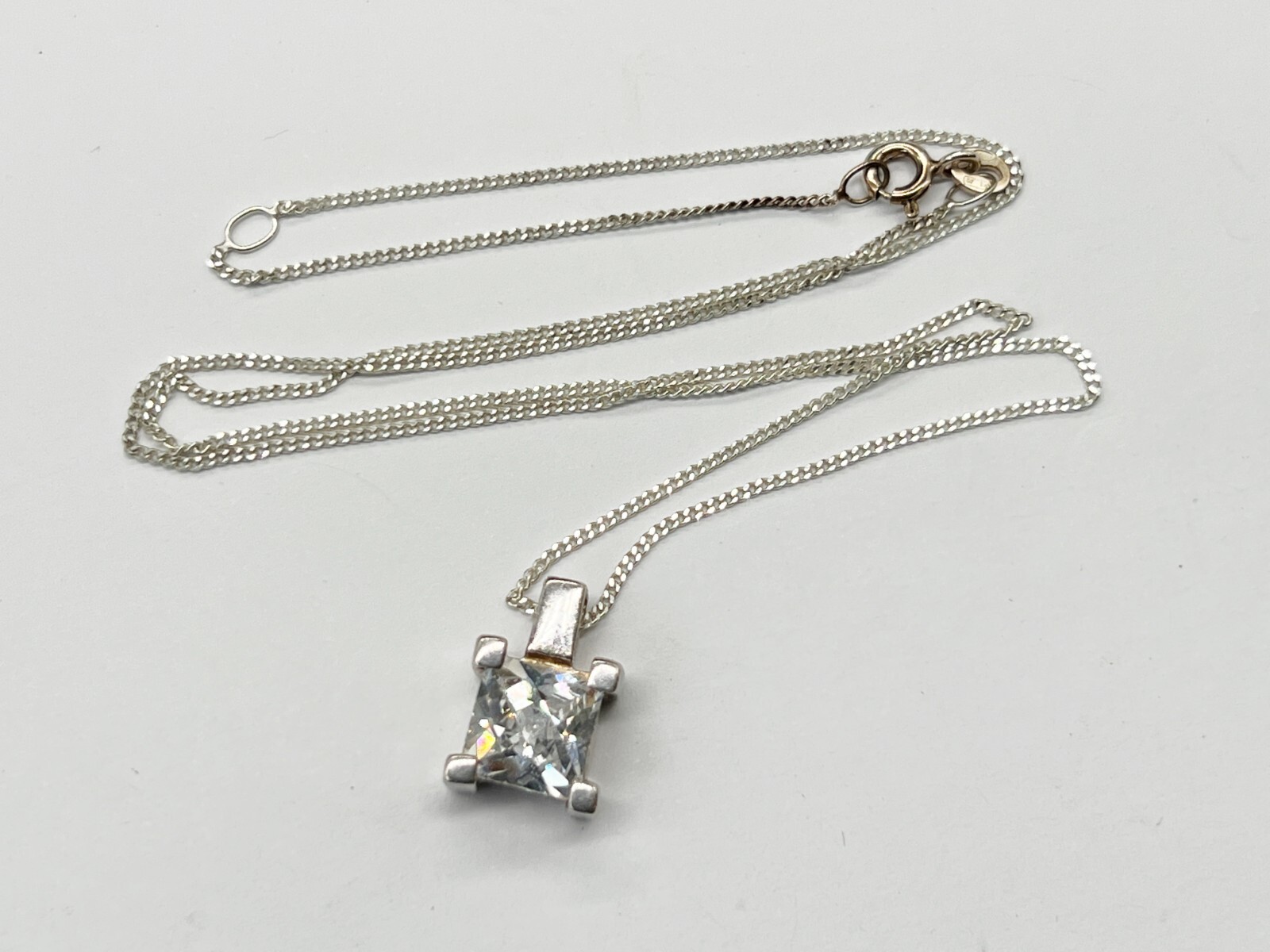 VINTAGE SOLID SILVER MODERNIST CUBE SQUARE GEM SE… - image 1