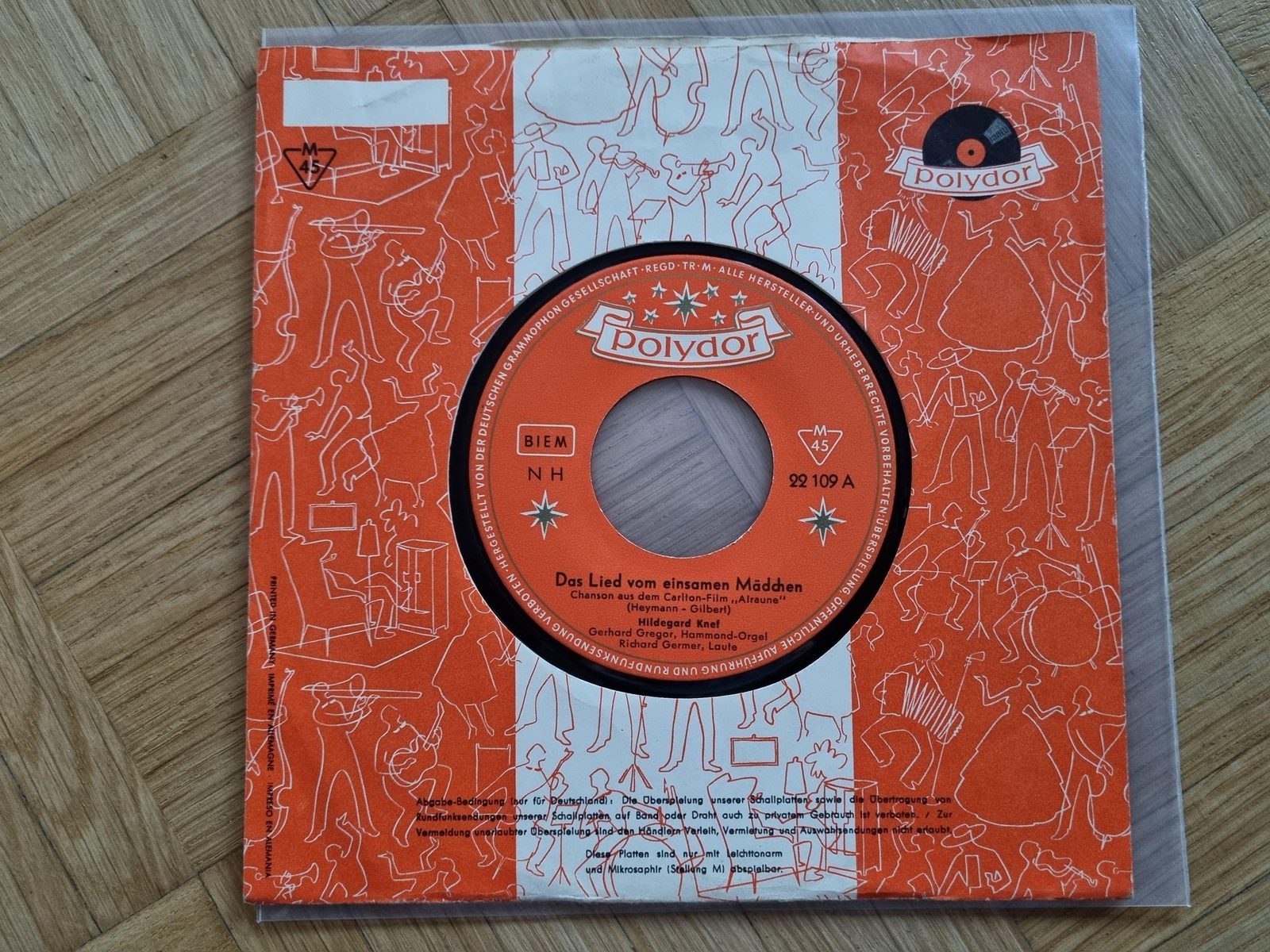 7"" Single Hildegard Knef - Das Lied vom einsamen Mädchen Vinyl Germany