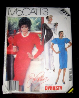 VINTAGE MCCALL'S #2317  JOAN COLLINS DYNASTY COLLECTION DRESS PATTERN size 14