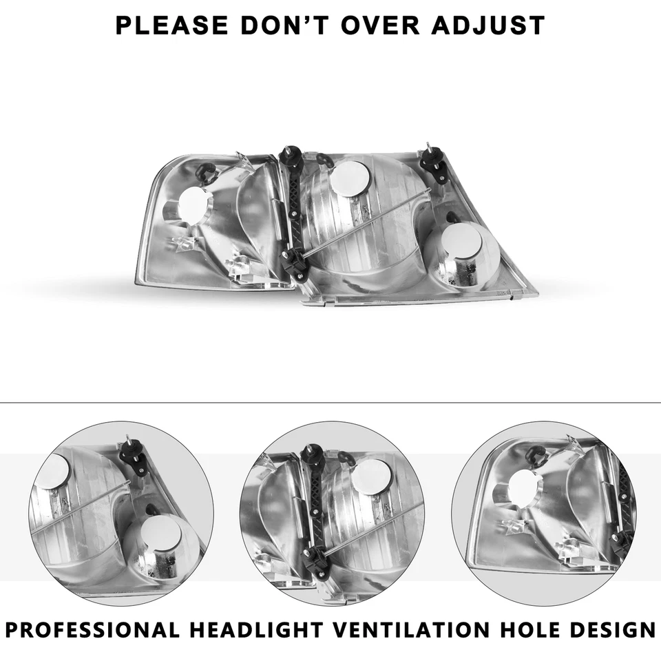 Par de faros negros + luces de señalización de esquina para Ford Explorer 2002 2003 2004 2005 Foto 4 de 4