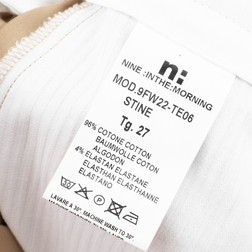 NINE :IN THE: MORNING Women's Beige Cotton Solid Cropped STINE Pants 27 S/M - Picture 13 of 14