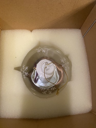 Hallmark Keepsake Lighted Glass Snowman Ball, Large Ornament Fresh Batteries - Picture 6 of 7