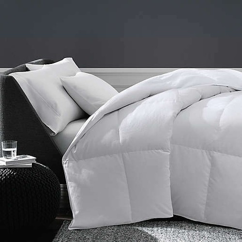 The Seasons Collection Cotton Extra Warmth Down Cotton Jacquard Twin Comforter White