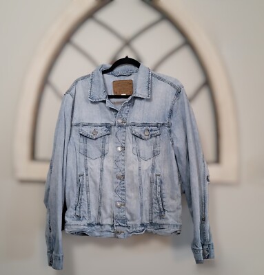 American Eagle Mens Distressed Jean Jacket Vintage Collection