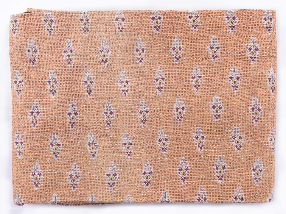 Indien Vintage Beige Couleur Kantha Couette Réversible Jeté Handmade Couverture - Photo 2/4