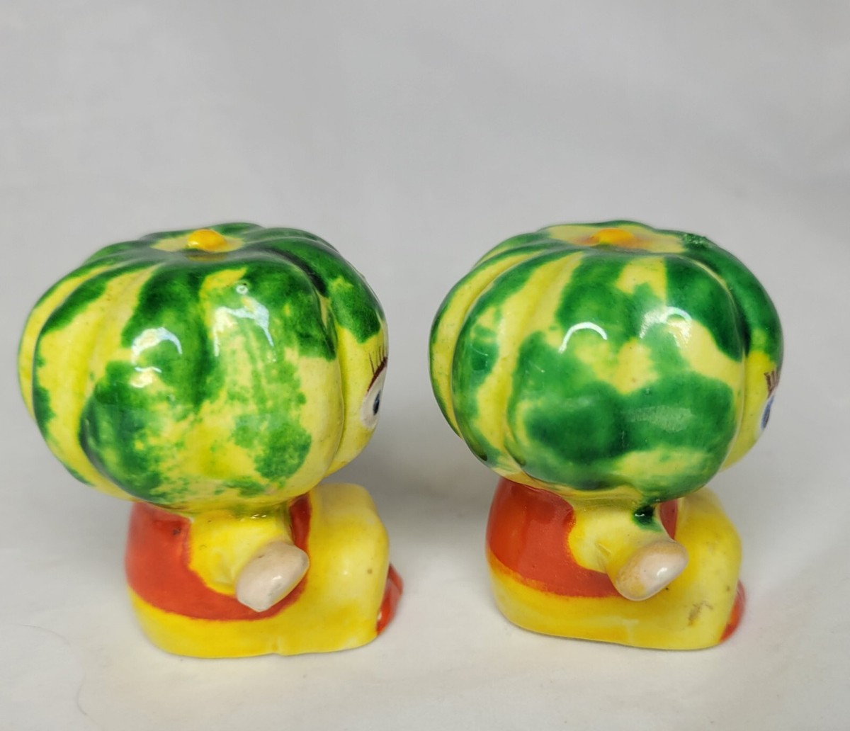 なーさん様あて Ninth Peel&Patrick Vegee Vtg Kitschy Veggie Head S&P Shakers Anthropomorphic Squash