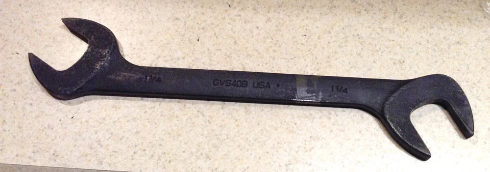 Snap-On 1-1/4" GVS40B Cabezal Angular de 4 Vías Llave de Extremo Abierto Acabado Industrial Nuevo de Lote Antiguo EE. UU. Foto 4 de 4