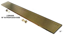 Draft Beer Drip Trap 62" x 8" w/ S.S. Grill & 4" Metal Drain - DTW-62SS