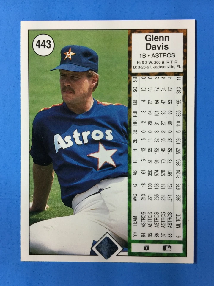 1989 Upper Deck Set Break #443 GLENN DAVIS * NM-MT or BETTER L12020229 - Image 2 of 4