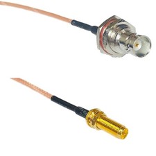 RG316 BNC FEMALE BIG BULKHEAD to RP-SMA Female Long RF Cable Rapid-SHIP LOT