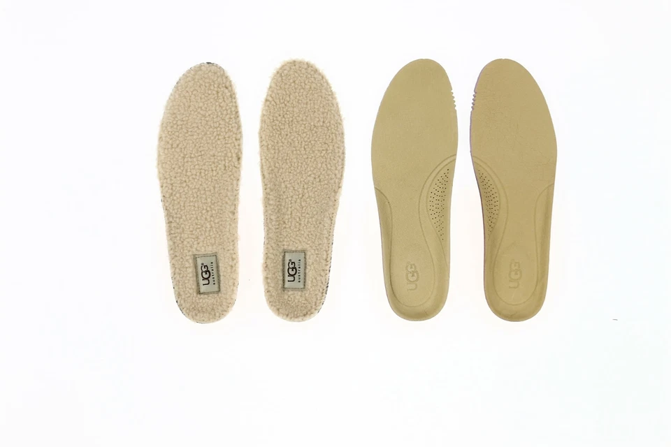 Juego de 2 pares de plantillas de doble suela de cuero/lana natural talla 10 UGG 166563 para hombre Foto 2 de 3