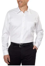 Kirkland Signature Men's Tailored Fit Dress Shirt, White, Size 17.5-38/39
