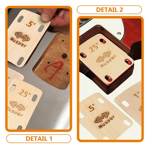 6pcs Convenient Guitar Neck Shims Wooden Guitar Neck Plate for Replacement - Picture 10 of 12