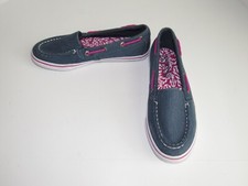 Sperry Top-Sider Seabright Pink Blue Slip On Boat Shoes Youth Girls Size 4M 4