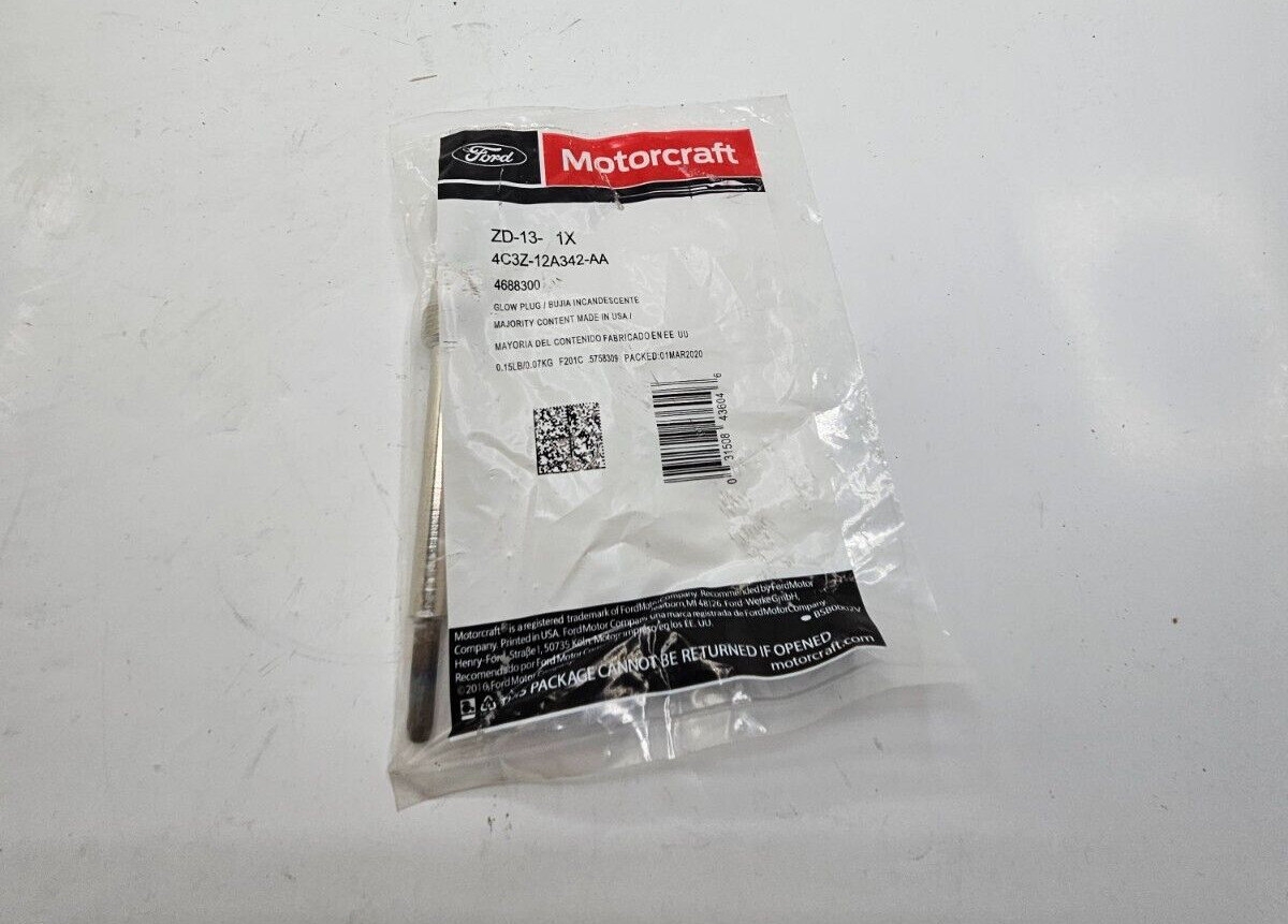  QTY 2  Ford Motorcraft, ZD-13-1X, 4C3Z-12A342-AA Glow Plug