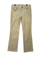 New J Crew Favorite Fit Womens 32R Pants Cream Corduroy Straight Leg Comfort E1