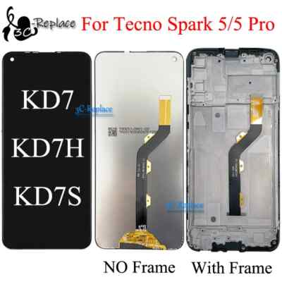 For Tecno Spark 5 / Spark5 Pro KD7 KD7H LCD Display Touch Screen Assembly
