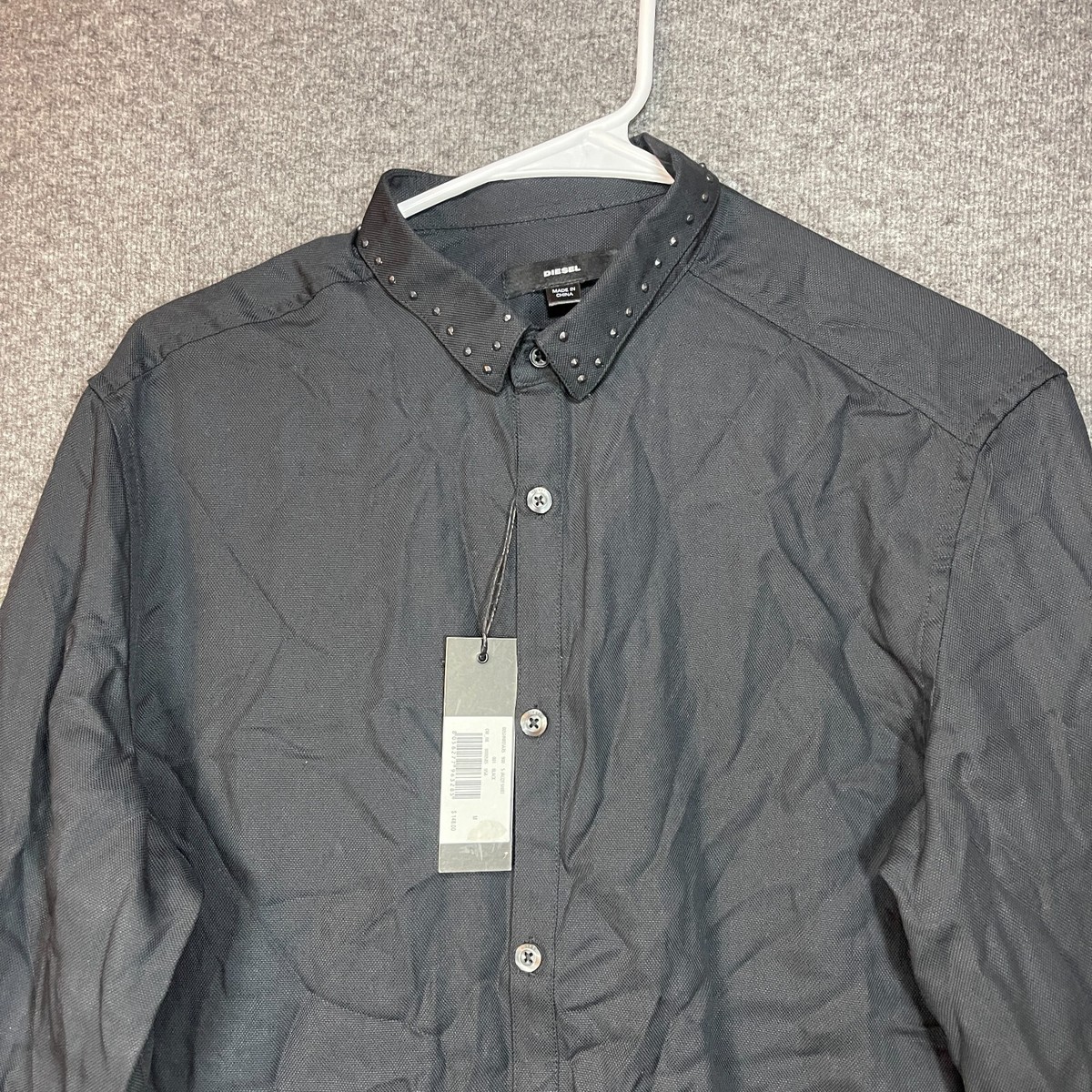 【関税&送料込】Diesel NWT DIESEL D78 Shirt Medium Black S-Jacqy Button Up Long