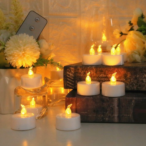 Flickering Tea Lights LED Votive Candles Lights FLAMELESS With Remote Control US - Picture 8 of 19