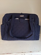 Vera Bradley Quilted Microfiber Stroll Around Diaper Bag Baby Large Navy Blue