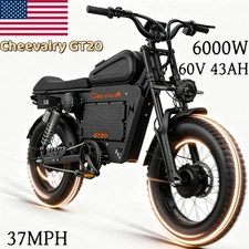 Electric Bike for Adult Peak 6000W 60V43AH 37 MPH Fat Tire E-Mountain Ebike GT20