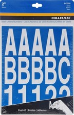 2 Inch White Vinyl Self Adhesive Letters and Numbers for Home and Workplace