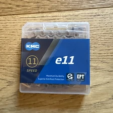 NEW KMC e11 EPT 11-Speed eBike Chain, 136L, Silver, for Bosch + Other 11sp Bikes