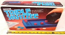 Vintage Deluxe Triple Yahtzee Board Game Lowe Milton Bradley Complete E928 USA