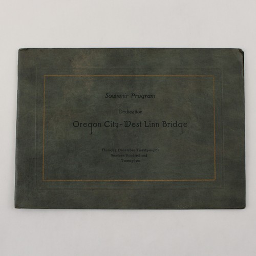 Vintage Oregon City West Linn Bridge Dedication Souvenir Program 1922