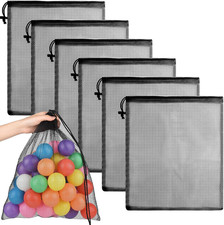 6 Pcs Mesh Bag Drawstring Mesh Beach Bags, 18 X 12 Inch Nylon Drawstring Bag for
