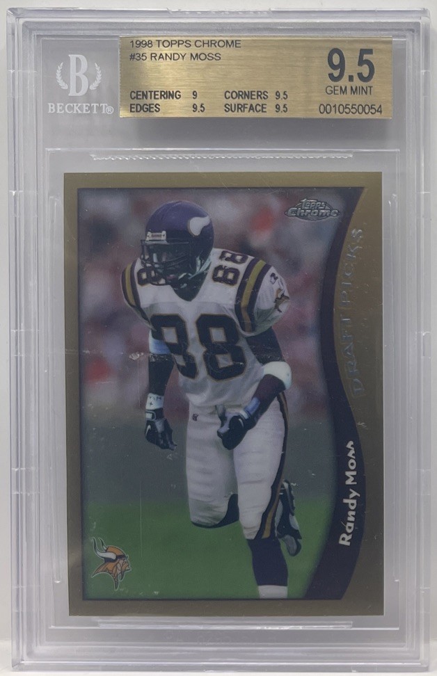 1998 Topps Chrome #35 Randy Moss RC Rookie Minnesota Vikings Gem Mint BGS 9.5
