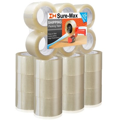 24 Rolls 3'' Extra-Wide Clear Shipping Packing Moving Tape 110 yds/330' ea - 2mil