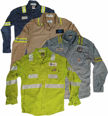 Used Grade B Flame Resistant FR Hi Vis Reflective Work Shirts Bulwark Carhartt