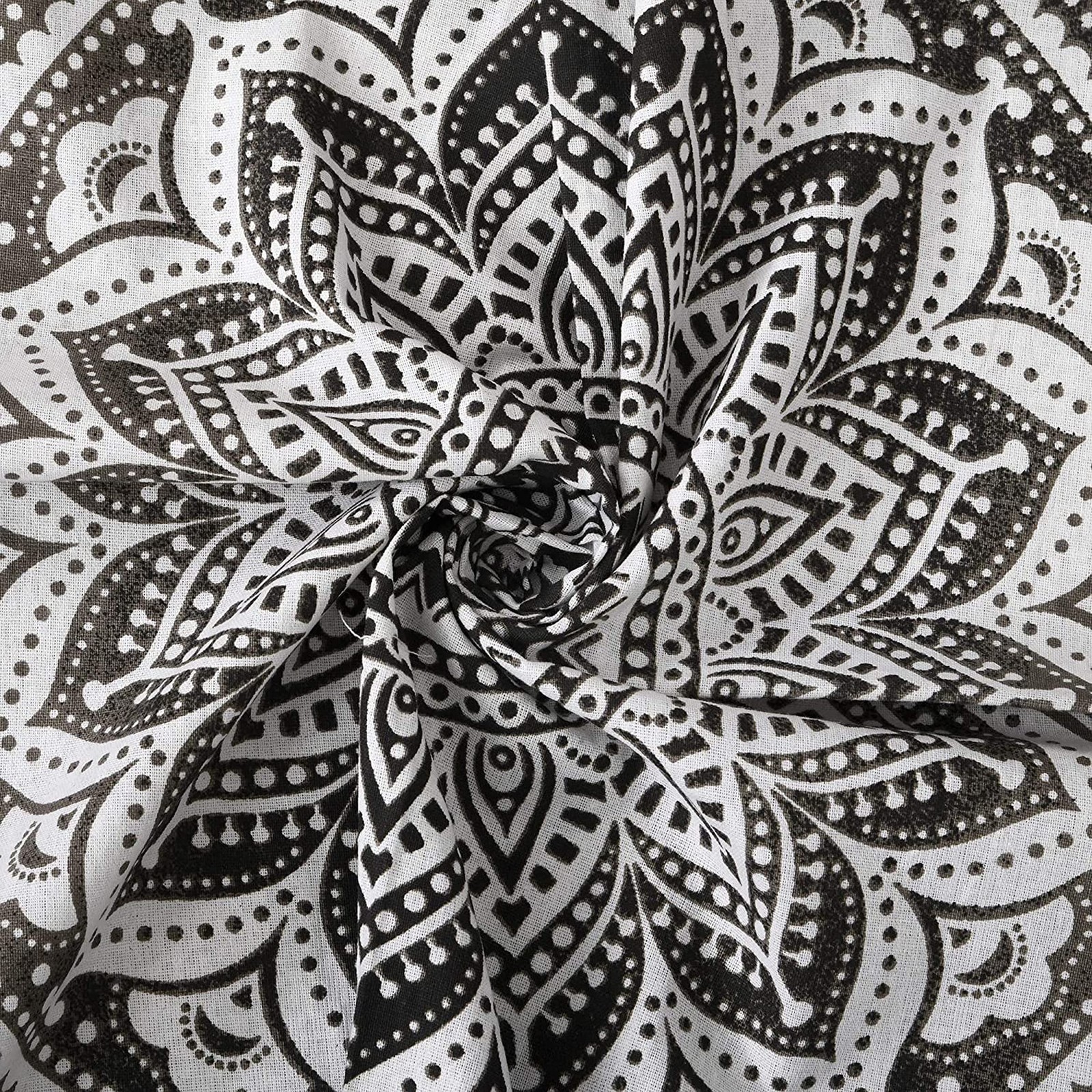 Grey Black Tapestry Wall Hanging 30x40 - Boho Bedroom Decor - Mandala Art