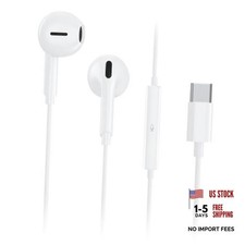 USB C Wired Earbuds for iPhone 17/16/15 Pro Max Plus Air iPad  USB-C White