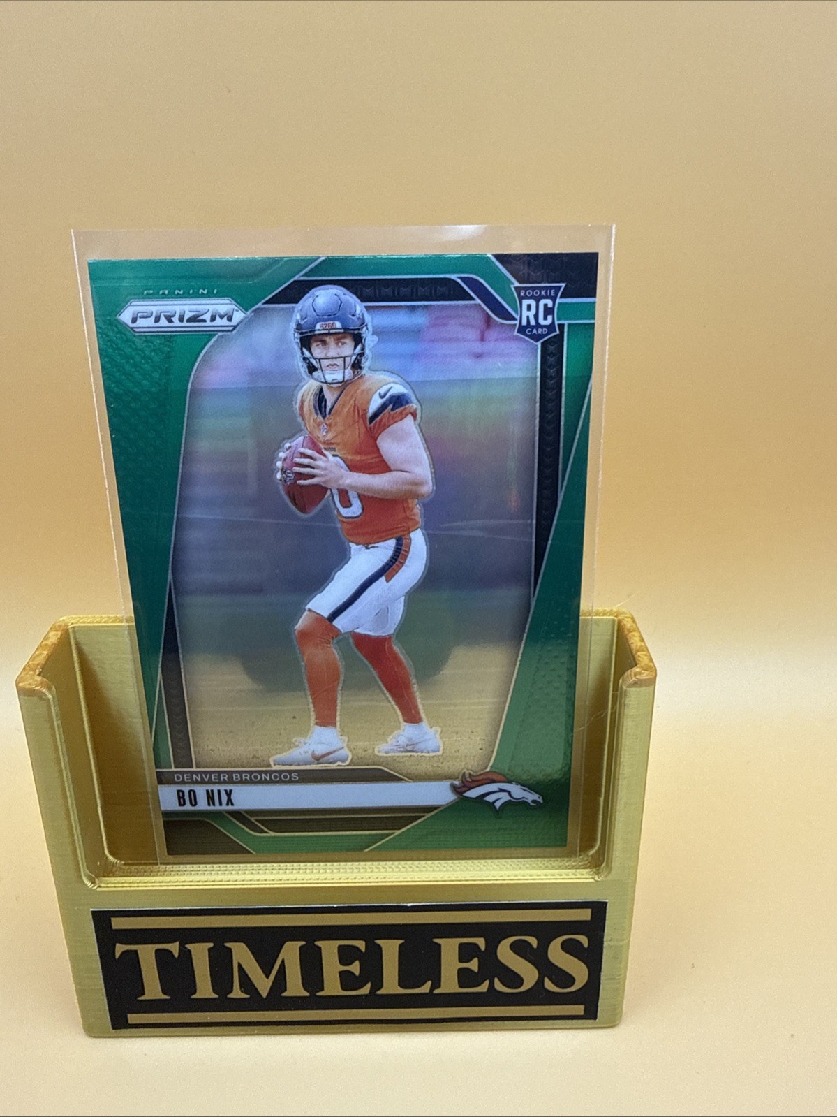 2024 Panini Prizm - Rookies Bo Nix #309 Green Prizm (RC) Denver Broncos