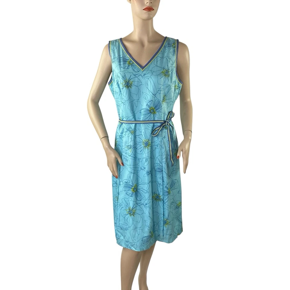 Nuevo con etiquetas Vestido Vintage Randolph Duke The Look Plisado con Cinturón Talla 12 Video Años 90 Y2K Foto 2 de 4