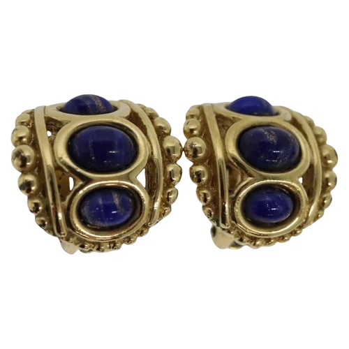 Bijou boucle d'oreille Dior métal doré authentique