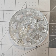 Vintage Clear Glass 3" Wide 2" tall Flower Frog MCM