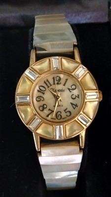 Xanadu Watch Ladies Faux Baguettes Shell Stretch Band Untested No Battery