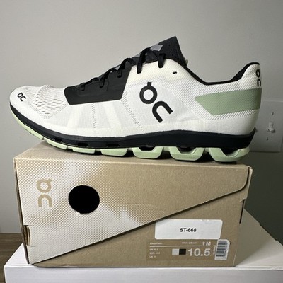 On Cloudflash Men's Low Top Lace Up Running Sneaker White/Black/Green ST-668