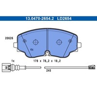 ATE 13.0470-2654.2 Bremsbelagsatz FüR VW Golf CD1 DA1 CG5 DB5