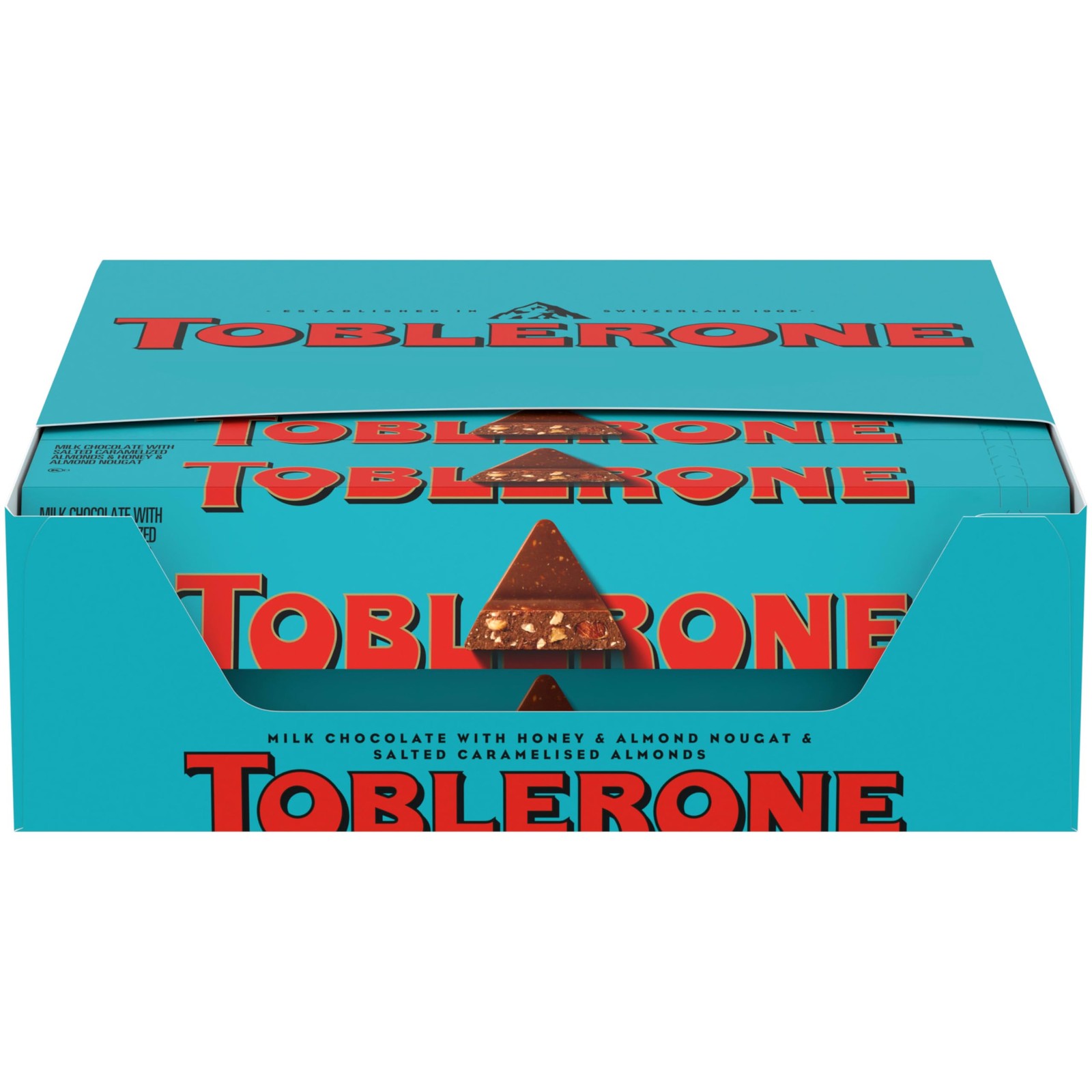 Toblerone Swiss Milk Chocolate with Salted Caramelized Almonds & Honey & Almond