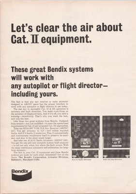 Bendix Vintage 1967 Print Ad Radio Altimeter Nav Receiver Cat II | eBay