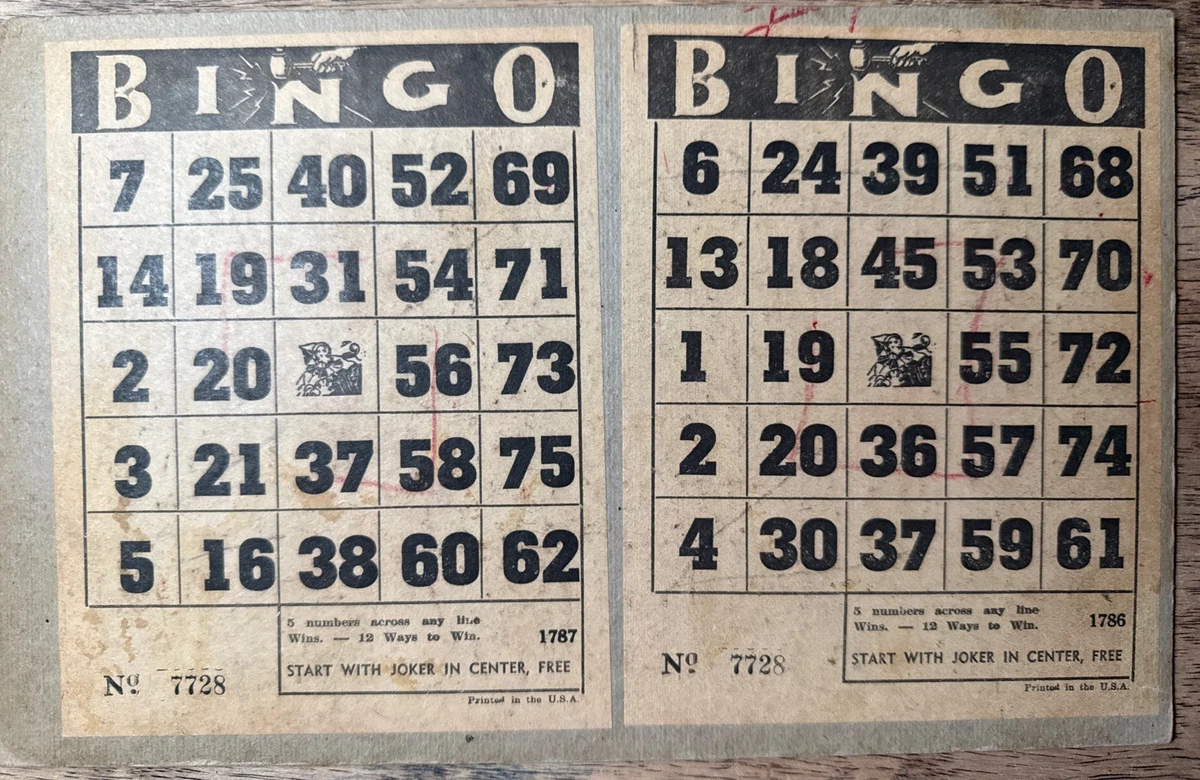 Bingo 1930 Year Vintage Manufacture Board & Traditional Games for